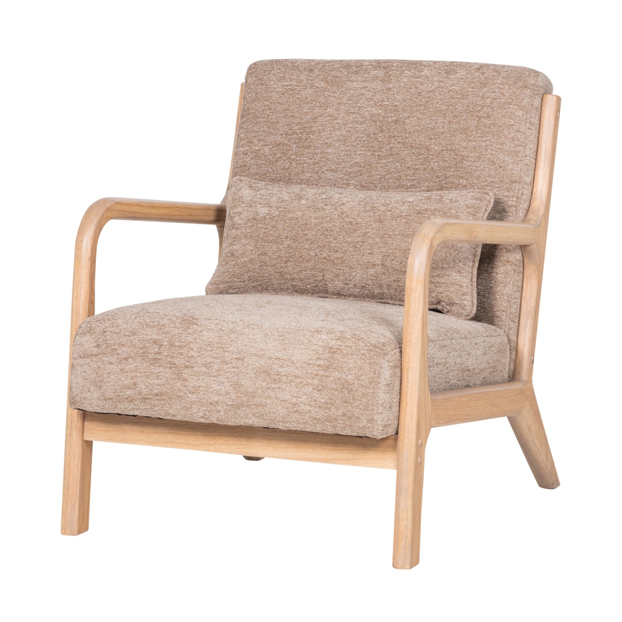 Chairs Fotoliu bej nisipiu din textil Mark Chenille Woood