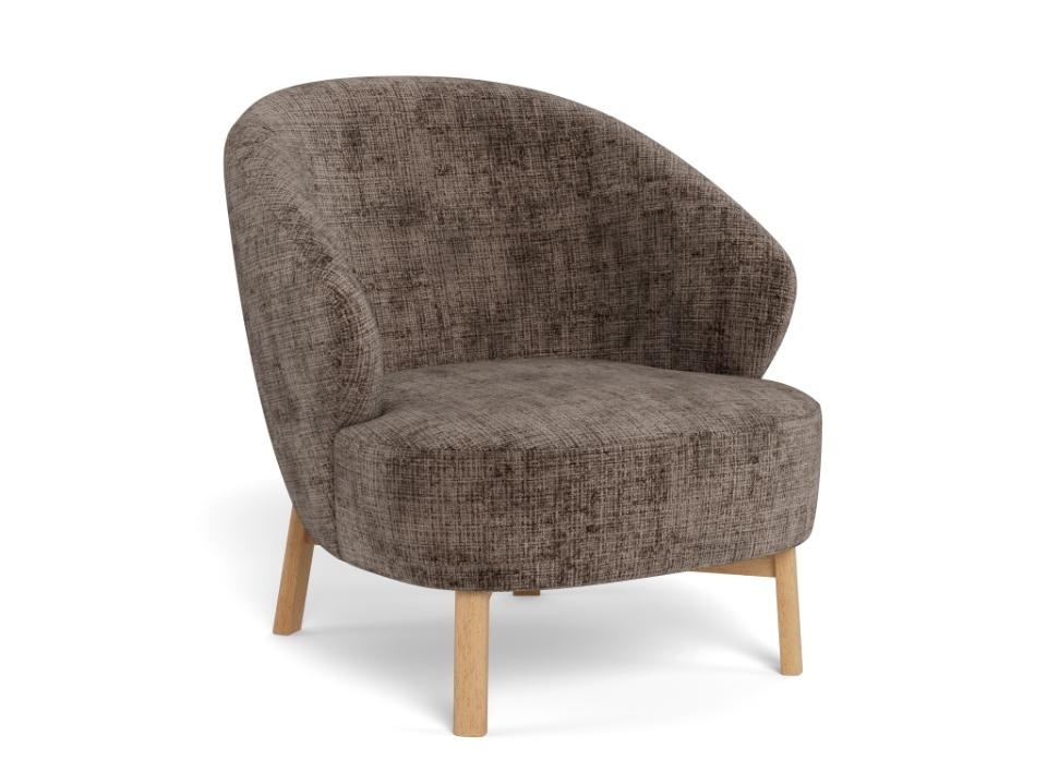Chairs Fotoliu maro prafuit din textil Darlene Actona Company