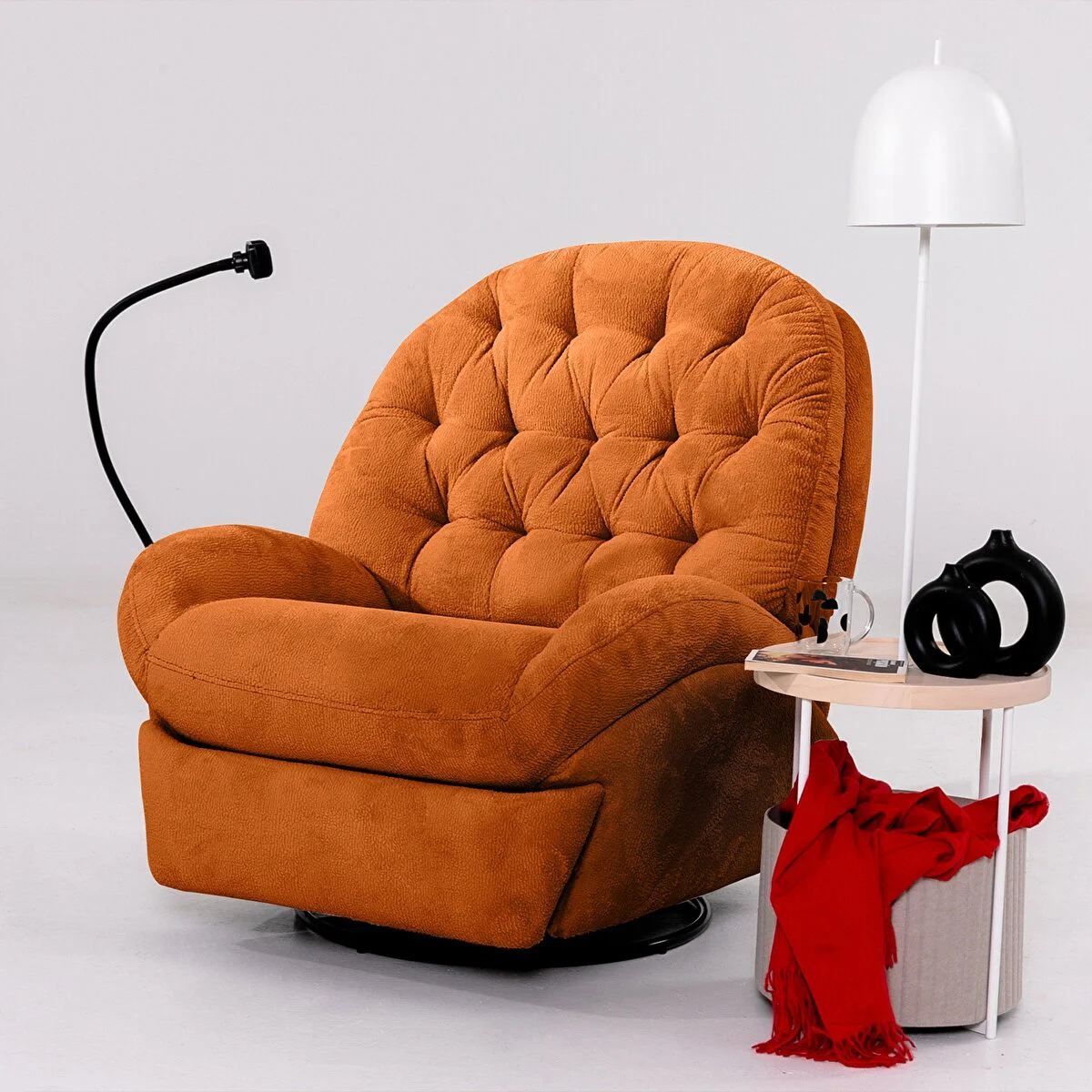 Chairs Fotoliu recliner maro caramiziu din textil Dream Electric The Home Collection
