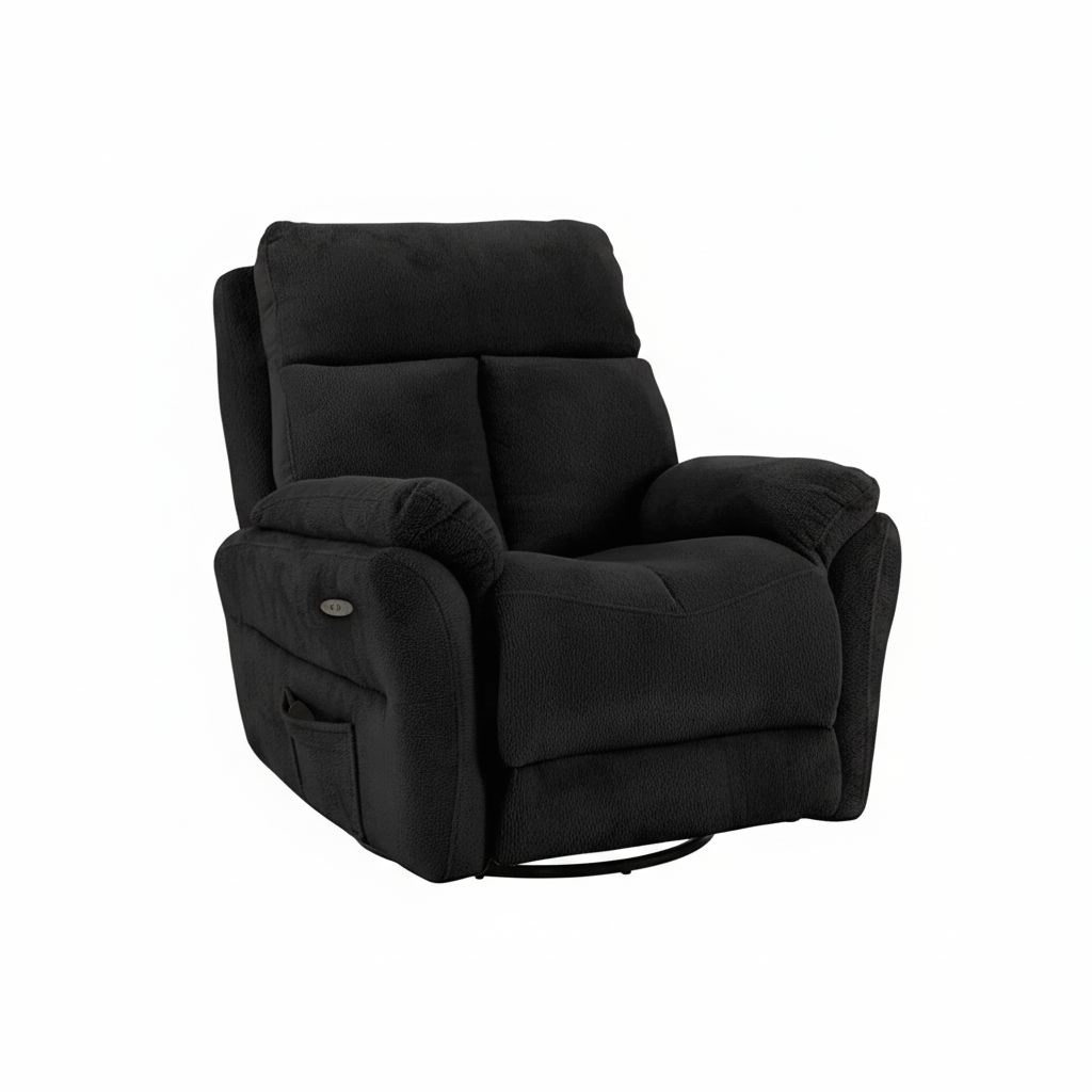 Chairs Fotoliu recliner negru din textil Comfera Electric The Home Collection