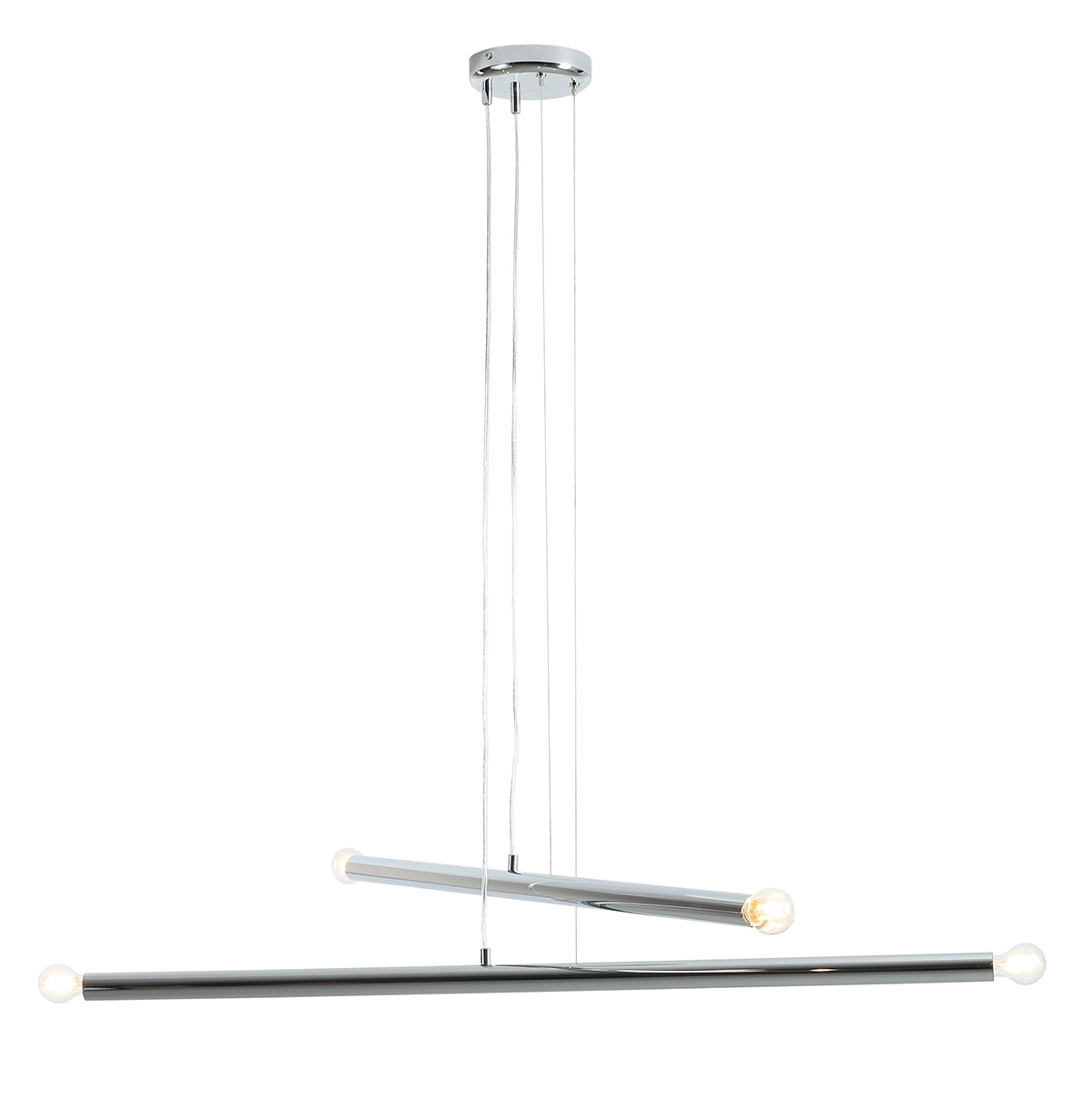 Quiet Object Lustra argintie din metal cu 4 becuri Turbo Quiet Object
