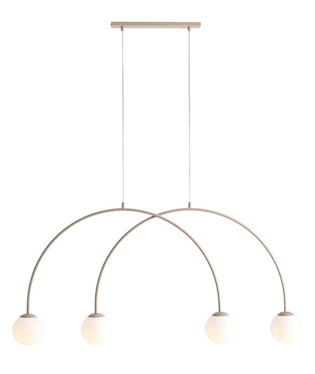 Quiet Object Lustra bej din metal cu 4 becuri Una S Quiet Object