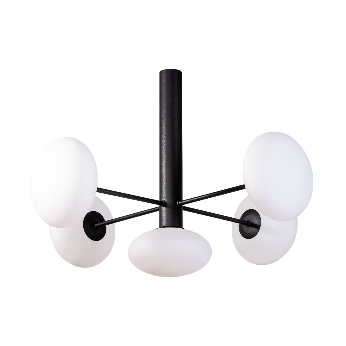 Lighting Fixtures Lustra neagra/alba din metal cu 5 becuri Omi Zuma Line