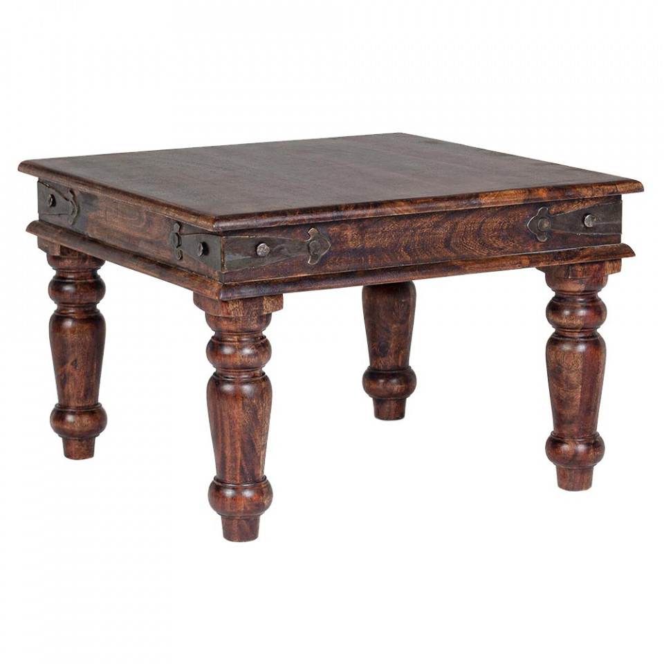 Accent Tables Masa de cafea maro din lemn 60x60 cm Jaipur Bizzotto