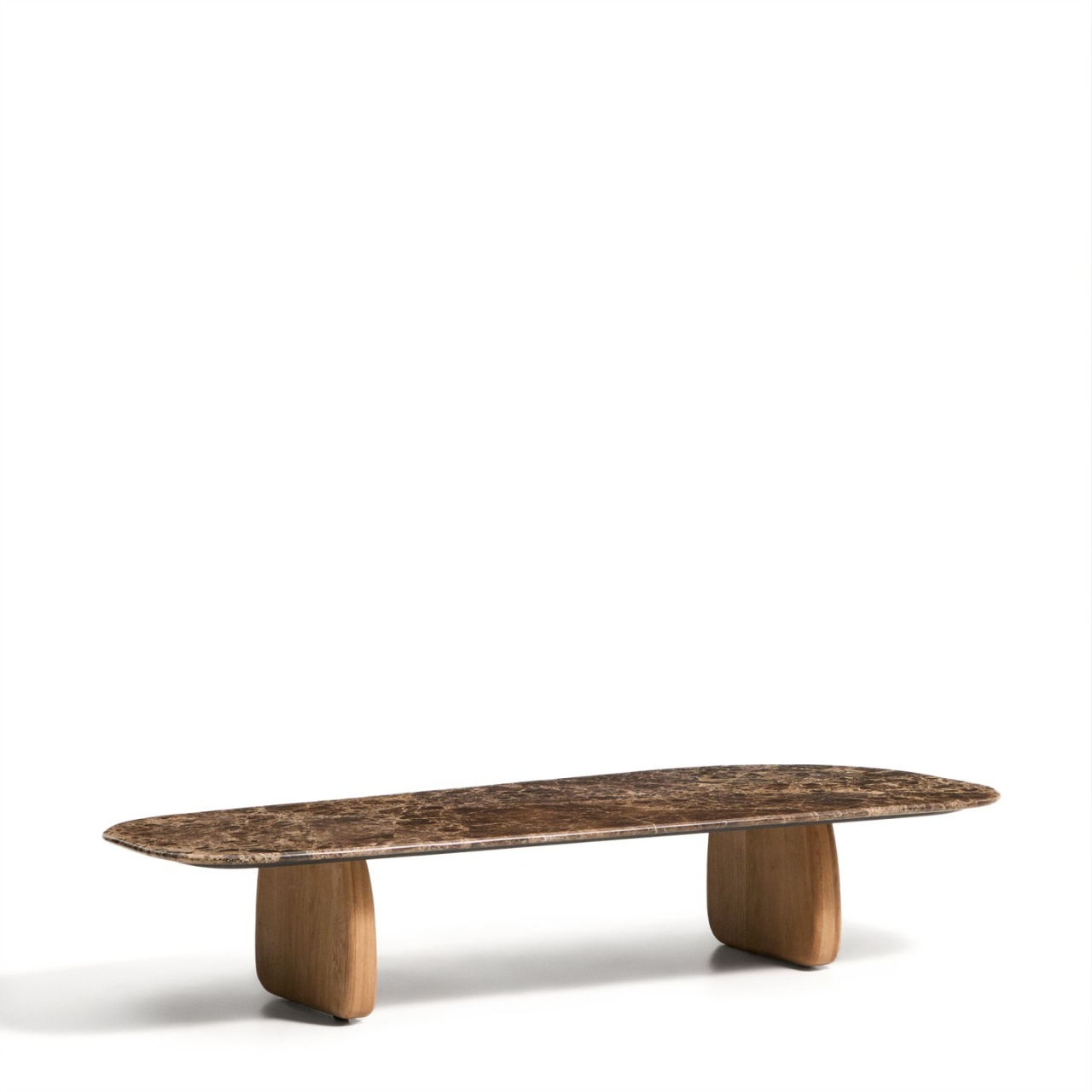 Coffee Tables Masa de cafea maro din piatra 65x147 cm Pirita Kave Home