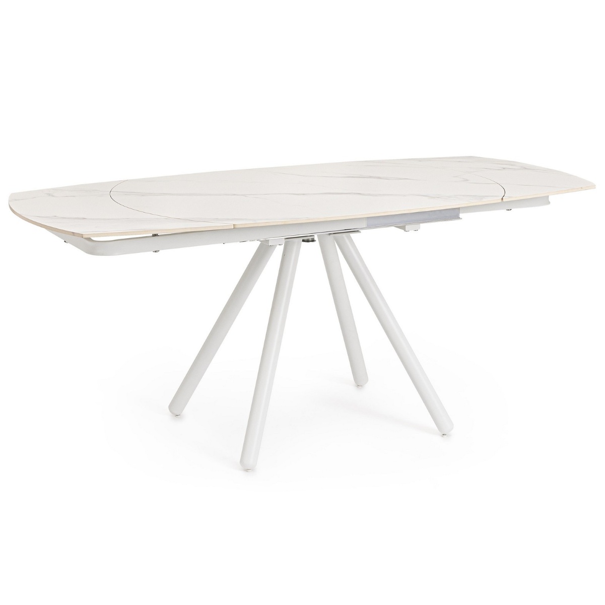 Tables Masa dining extensibila exterior alba din metal 89x119(178) cm Raita Alu Bizzotto