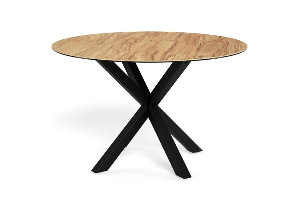 Kitchen & Dining Room Tables Masa dining maro deschis/neagra din ceramica 119 cm Heaven Actona Company