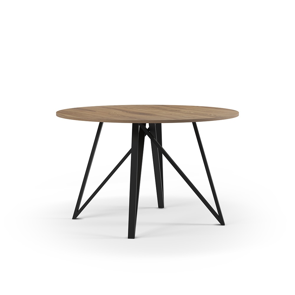 Quiet Object Masa dining maro/neagra din lemn 130 cm Salma Quiet Object