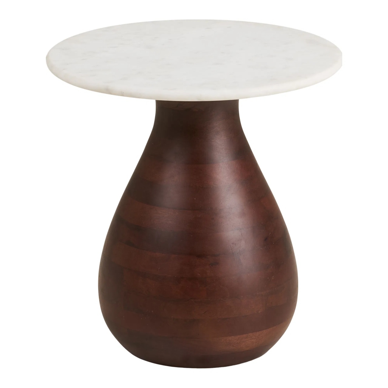 House Nordic Masa laterala alba/maro din marmura 40 cm Heide House Nordic