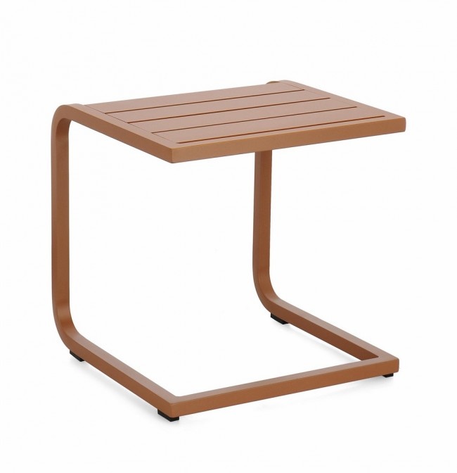 Outdoor Furniture Masa laterala exterior maro din metal 40x40 cm Taylor Bizzotto