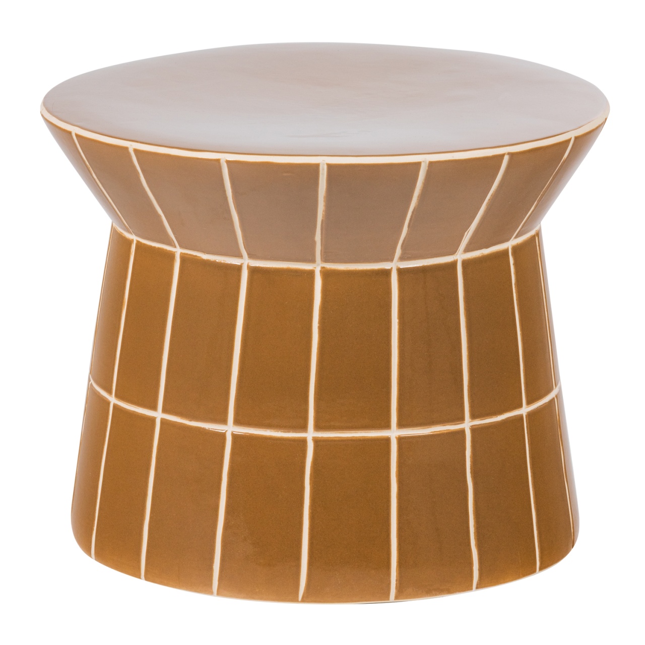 Accent Tables Masa laterala galben miere din ceramica 38 cm Plu Woood