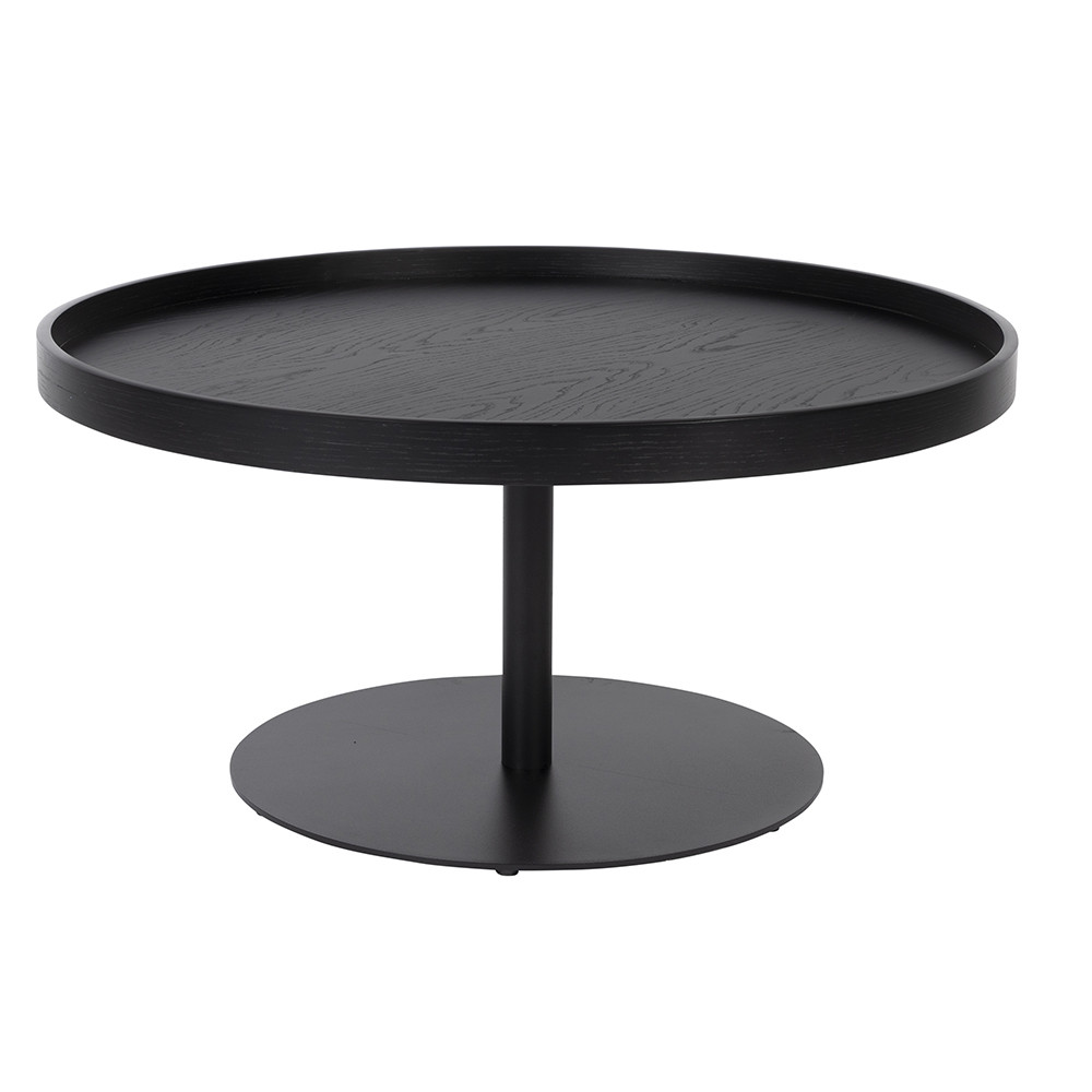 Coffee Tables Masa laterala neagra din metal 70 cm Yuri Quiet Object