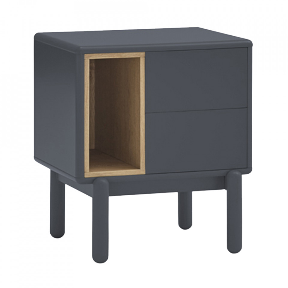 pavaj gri antracit Noptiera gri antracit/maro din lemn Corvo Teulat