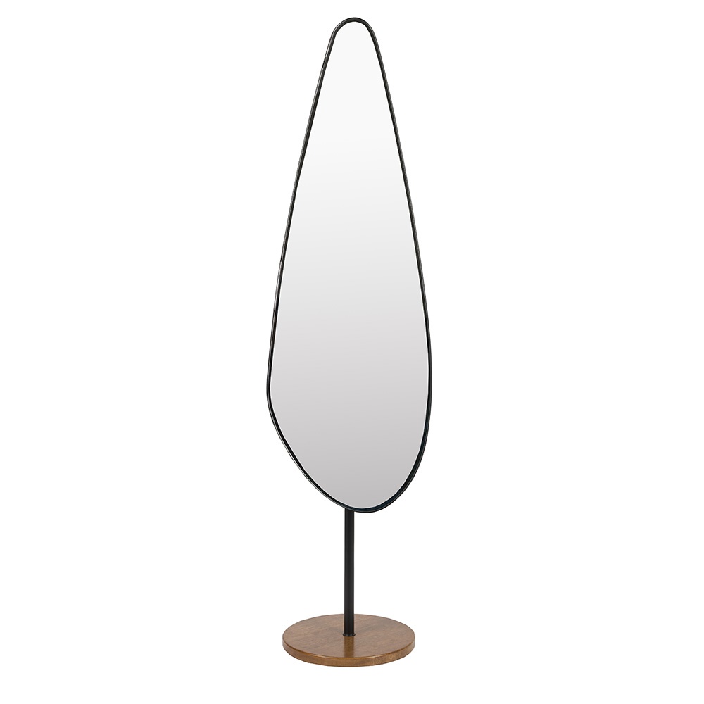 Quiet Object Oglinda de podea ovala neagra din metal 35x135 cm Dropz Quiet Object