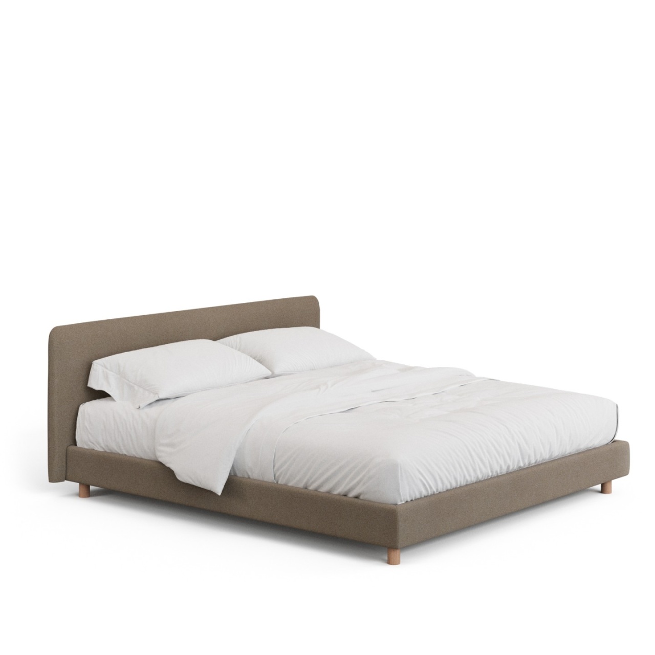 Beds & Bed Frames Pat maro deschis din lemn 180x200 cm Valma Chenille Kave Home