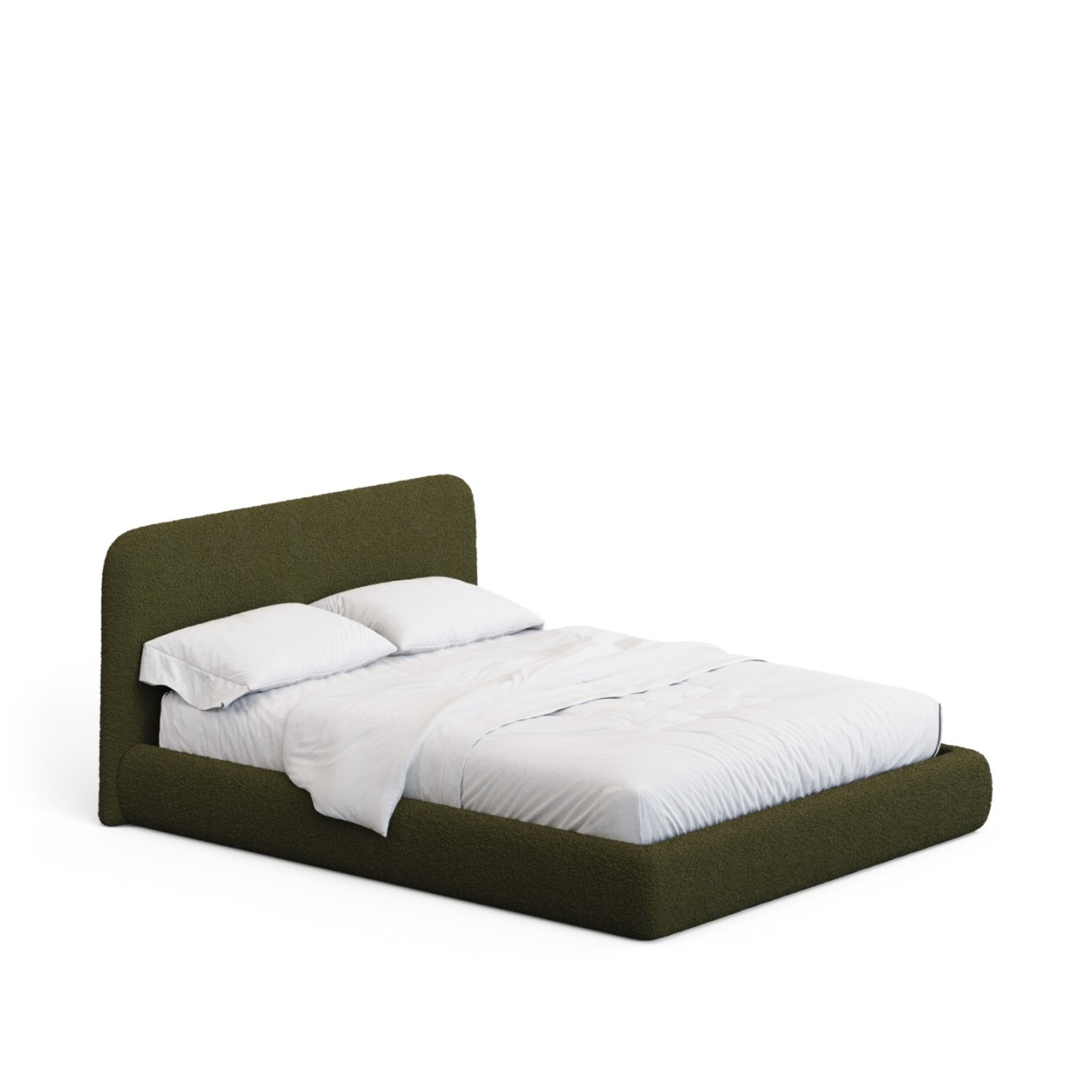 home generators Pat verde din textil 160x200 cm Martina Boucle Kave Home