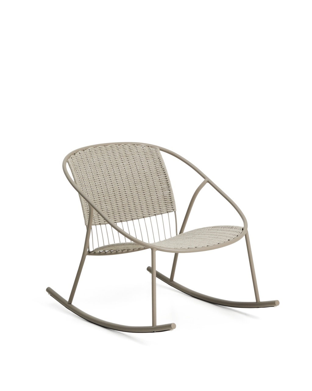 scaun ergonomice Scaun balansoar exterior grej din otel Atrani Kave Home