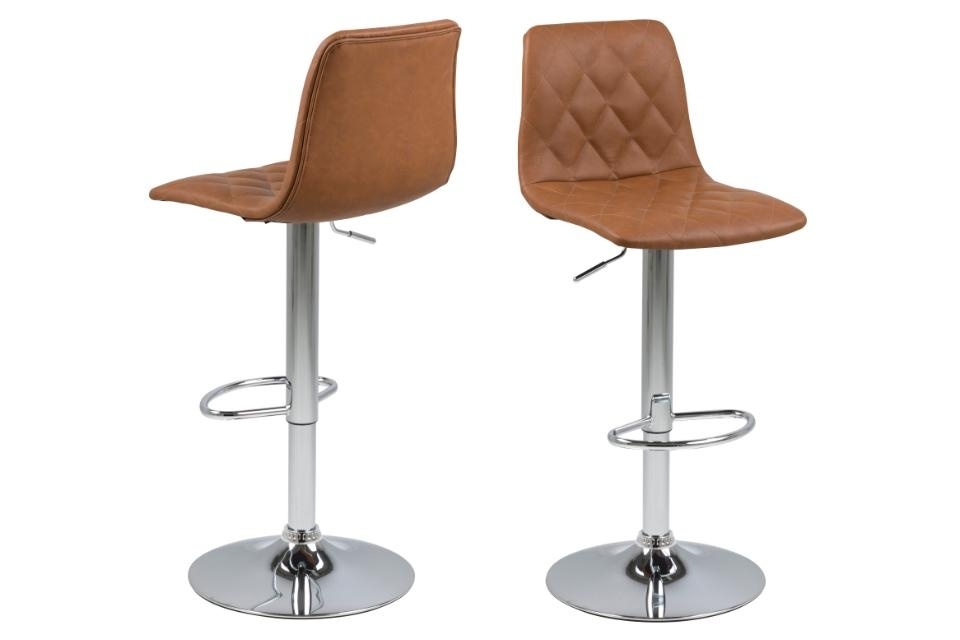 Actona Company Scaun bar ajustabil maro/argintiu din piele ecologica Emu Actona Company