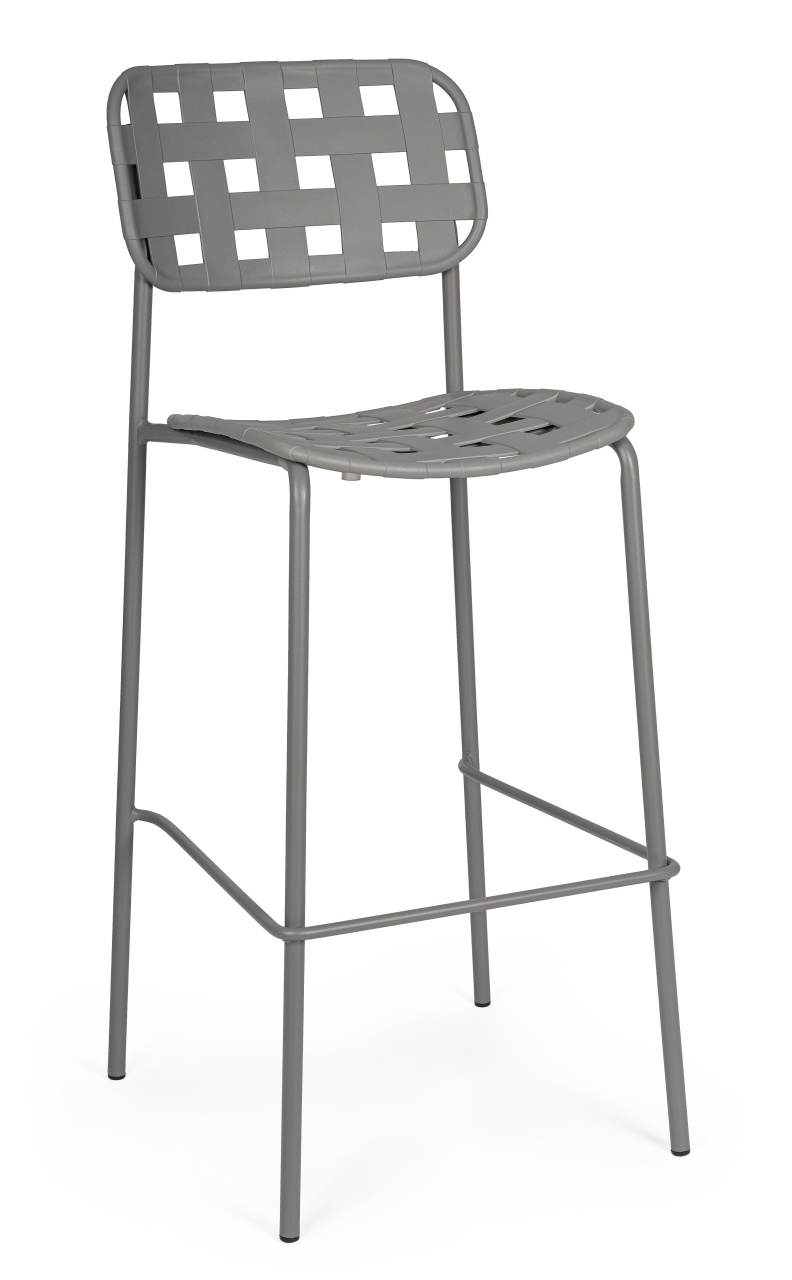 Outdoor Furniture Scaun bar exterior gri din metal Clover Bizzotto