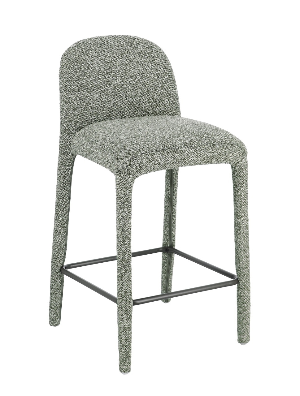 Chairs Scaun bar verde din textil Antara Boucle Bizzotto