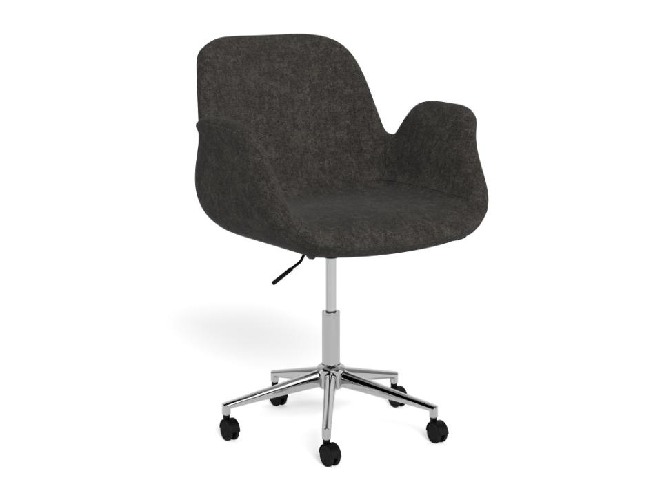 Office Furniture Scaun birou ajustabil gri inchis din textil Beth Chenille Actona Company