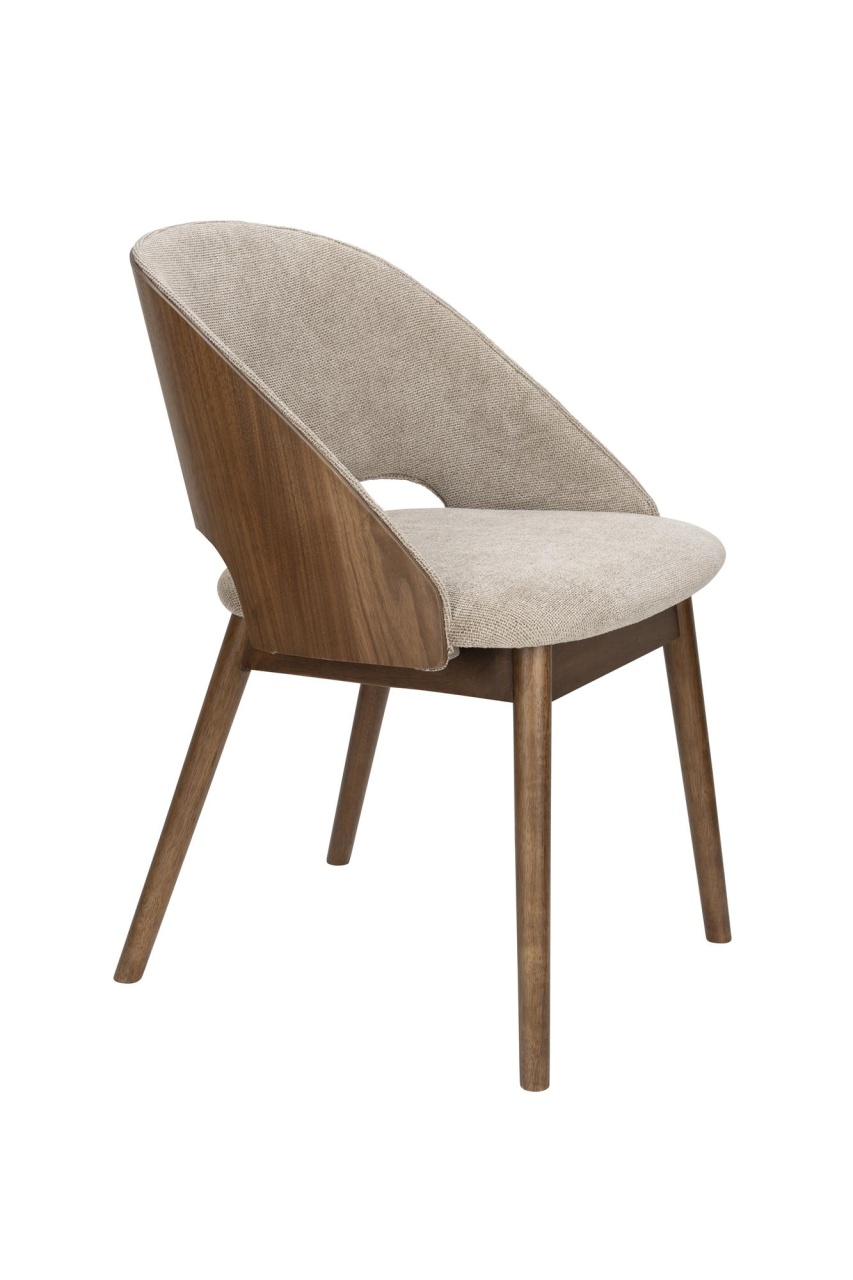 Chairs Scaun dining bej/maro din textil Velore Dutchbone