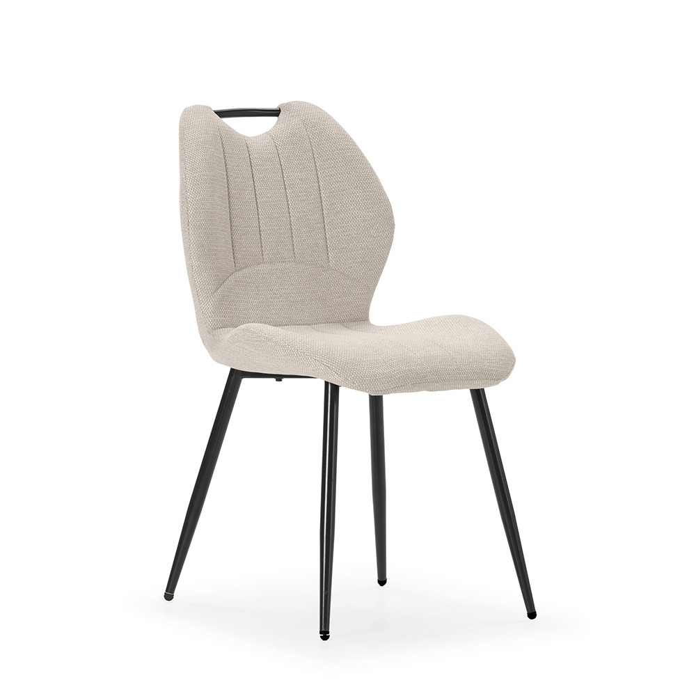Quiet Object Scaun dining bej/negru din textil Muli Quiet Object