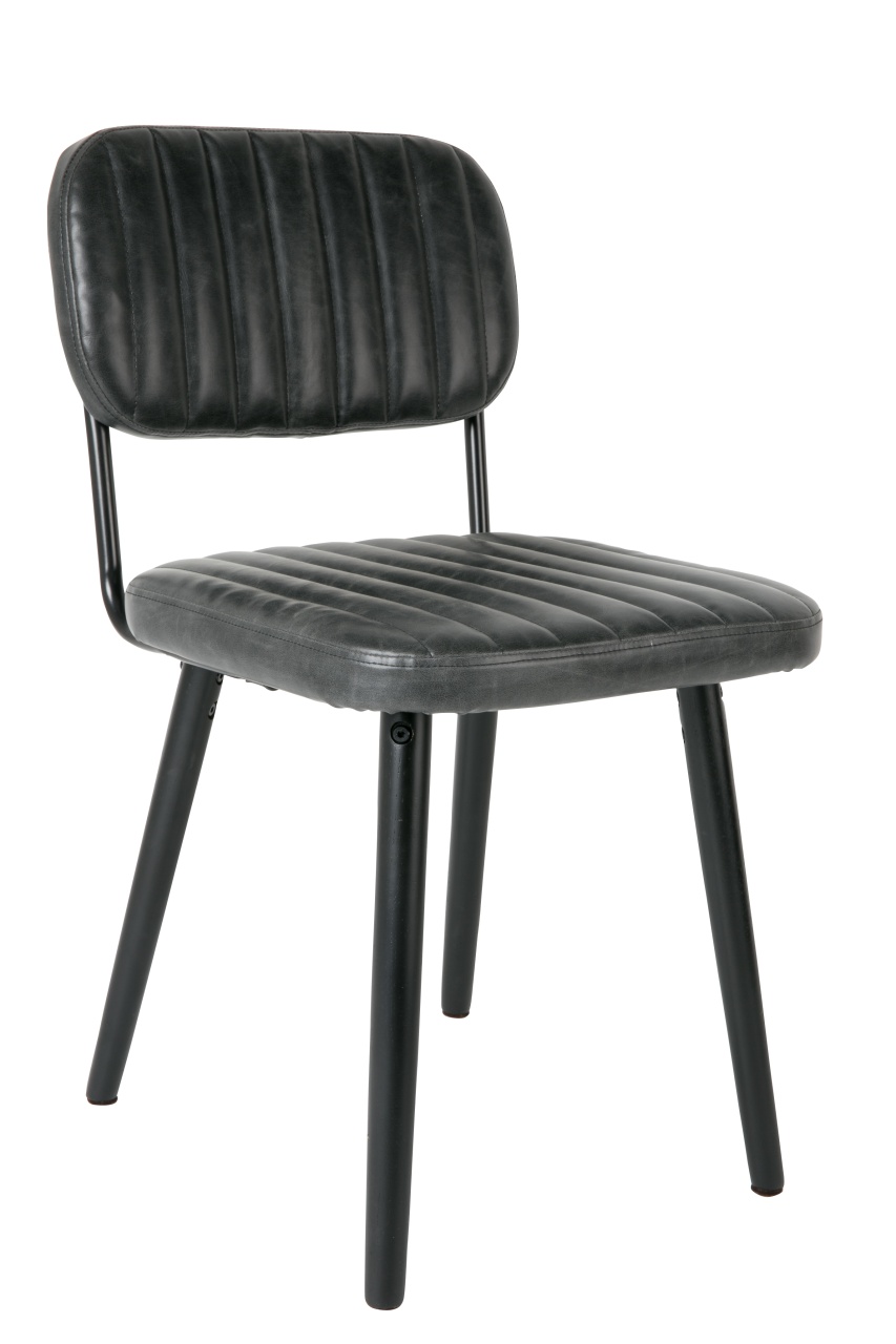 Kitchen & Dining Room Chairs Scaun dining negru din piele ecologica Jake Worn Quiet Object