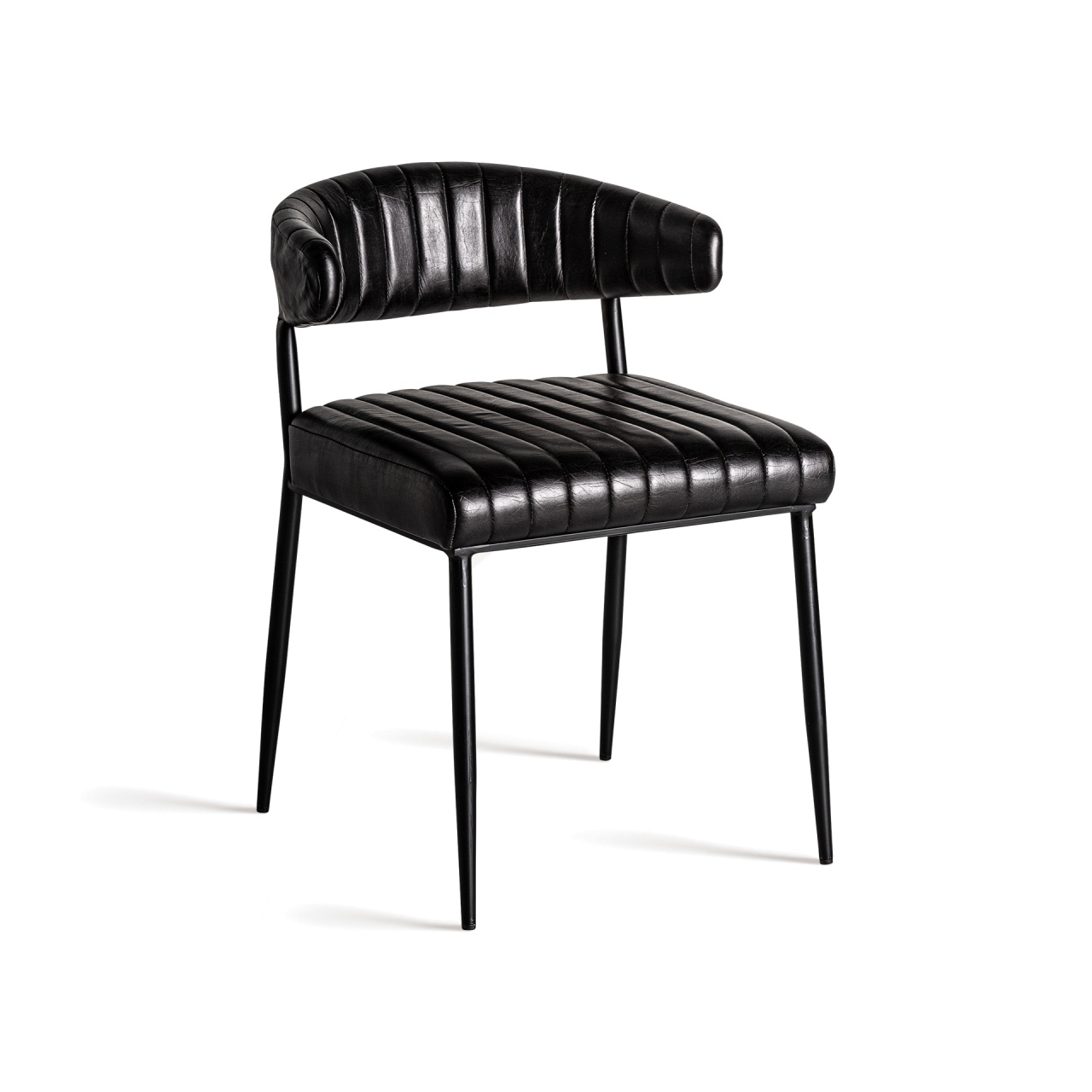 scaun directorial piele Scaun dining negru din piele Jarpen Vical Home