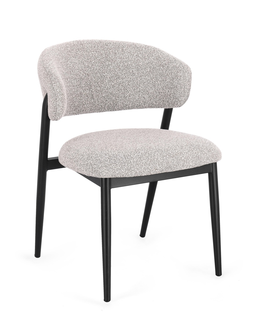 Chairs Scaun dining negru/gri din textil Cassandra Bizzotto