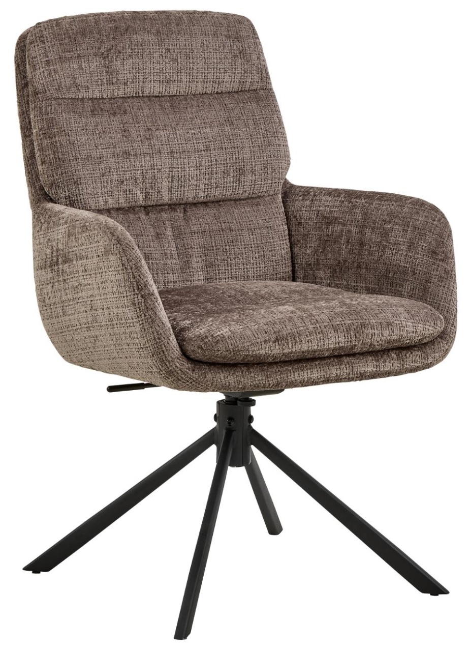 Quiet Object Scaun dining rotativ maro inchis din textil Edgar Quiet Object