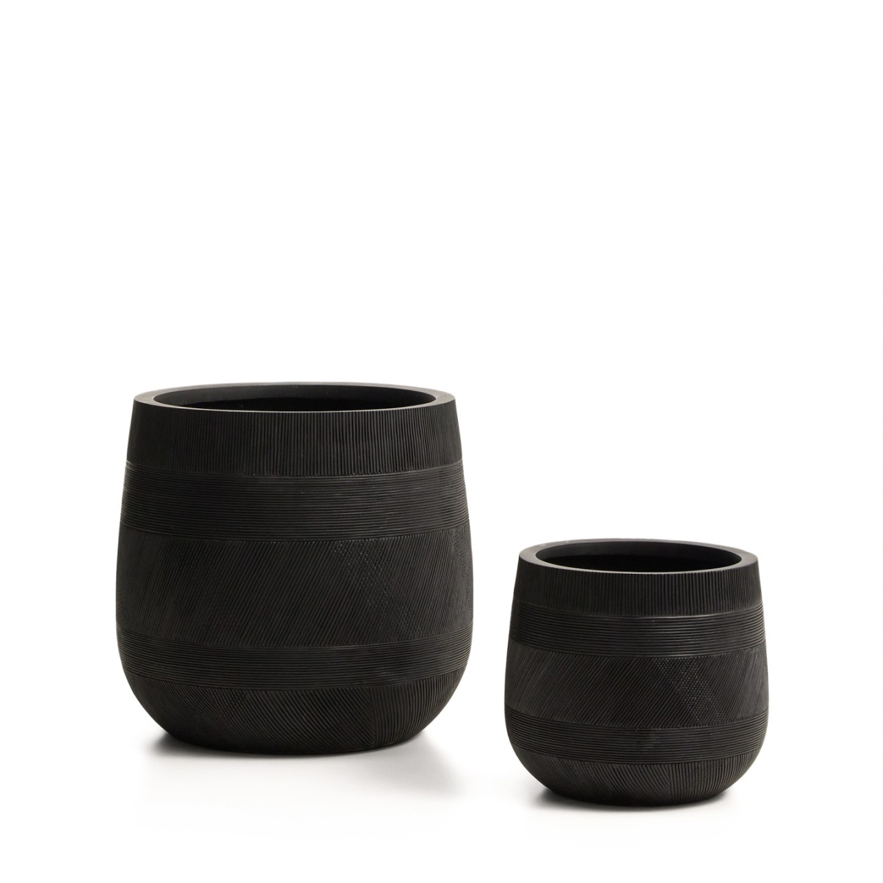 Pots & Planters Set 2 ghivece negre din ceramica Tival Kave Home