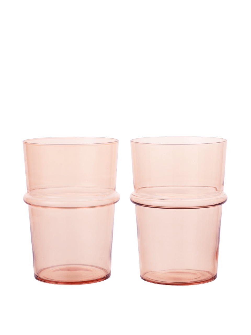 set pahare apa Set 2 pahare roz din sticla 450 ml Boya Ferm Living