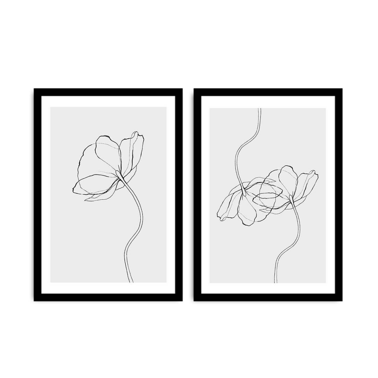 Posters, Prints, & Visual Artwork Set 2 tablouri albe/negre Cetra The Home Collection