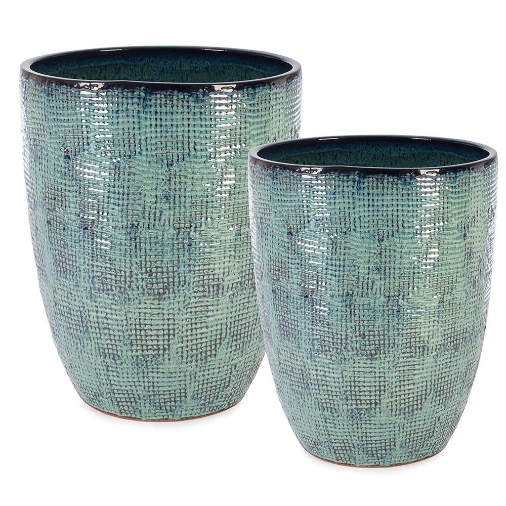 Vases Set 2 vaze albastre din ceramica Sawan High Bizzotto