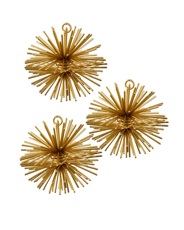 Seasonal & Holiday Decorations Set 3 decoratiuni suspendabile aurii din metal Prickle XS Pols Potten