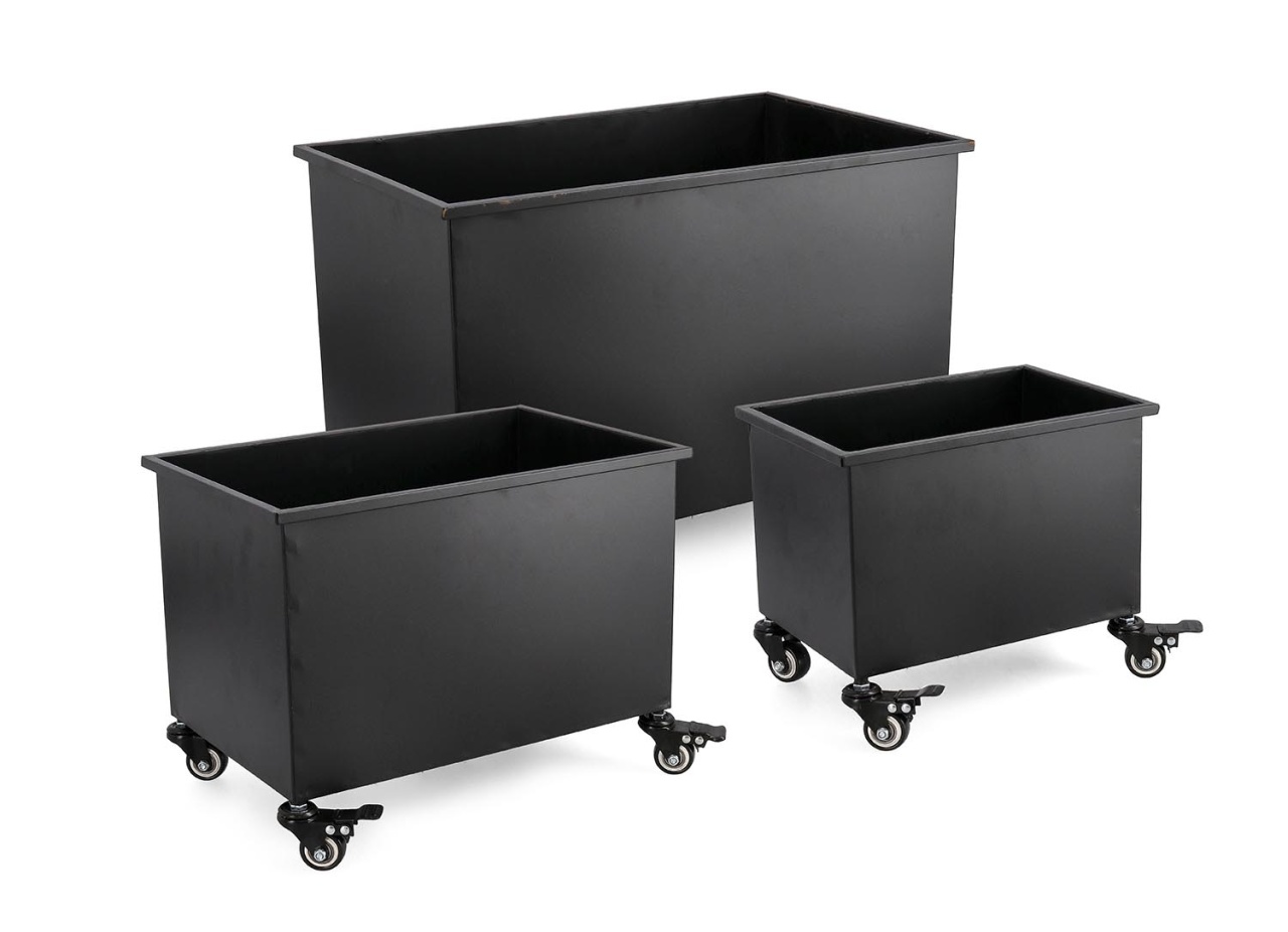 Pots & Planters Set 3 ghivece pentru exterior negre din metal Haik Bizzotto