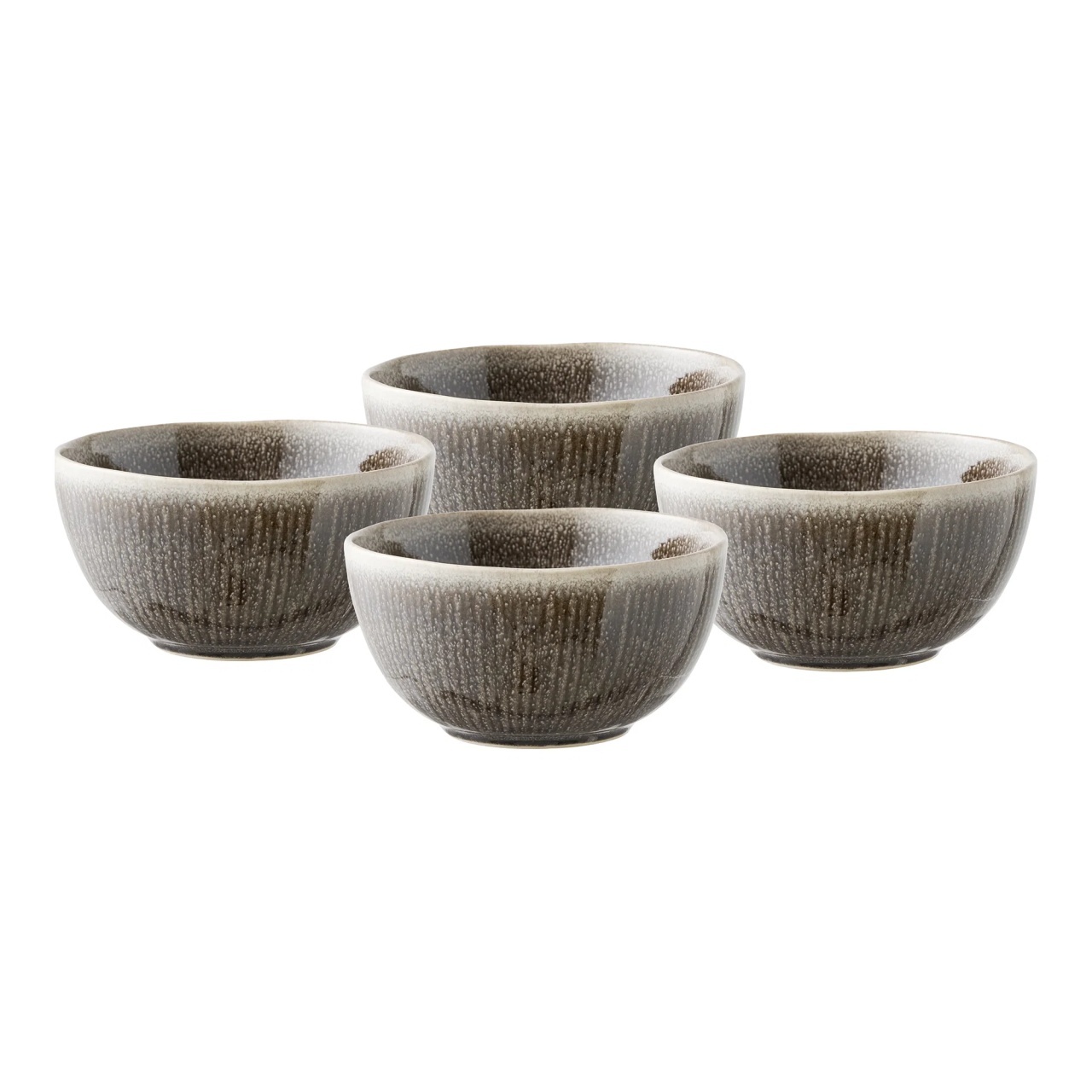 microunde Set 4 boluri gri din ceramica 15 cm Viola House Nordic