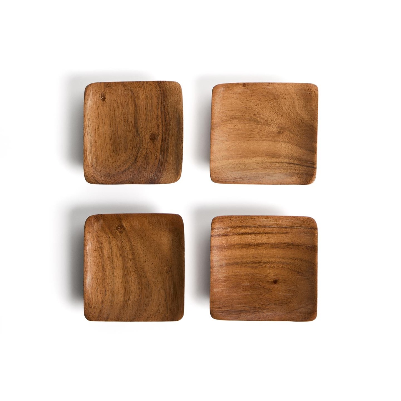 Barware Set 4 coastere maro din lemn Rovin Kave Home