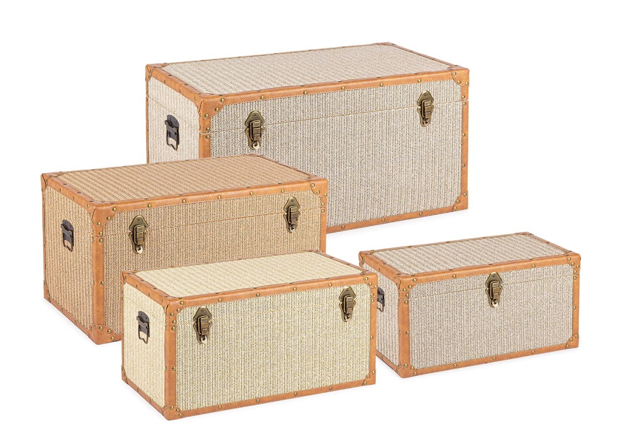 Set 4 cufere bej/maro din piele ecologica Wilfred Bizzotto