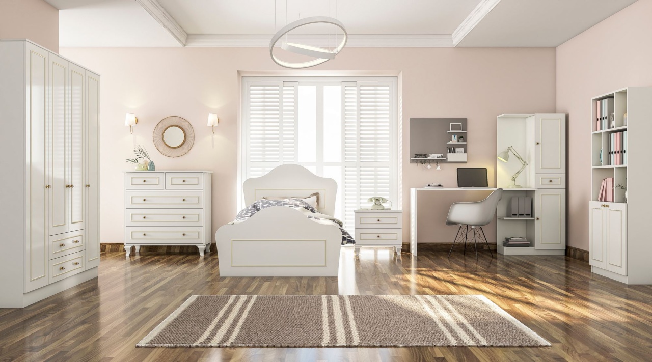 Furniture Set dormitor 3 piese alb Oxa The Home Collection