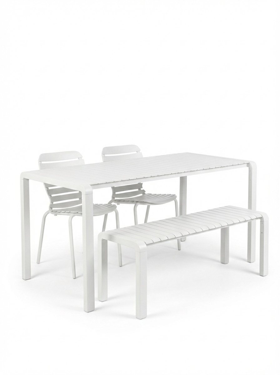 Outdoor Furniture Set exterior 4 piese albe din metal Vondel Zuiver