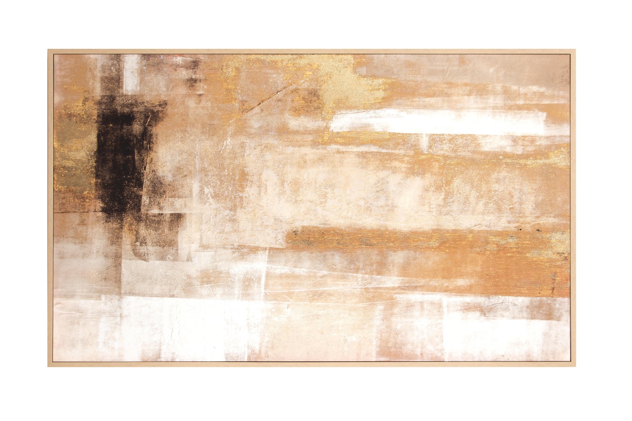 Posters, Prints, & Visual Artwork Tablou multicolor din fibre naturale 124x204 cm Bold Orange Bizzotto
