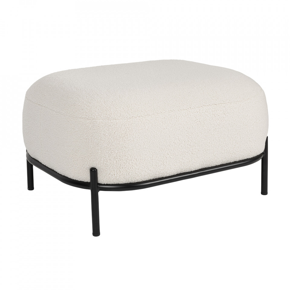 Quiet Object Taburet ivoriu din textil 51x66 cm Polly Teddy Quiet Object