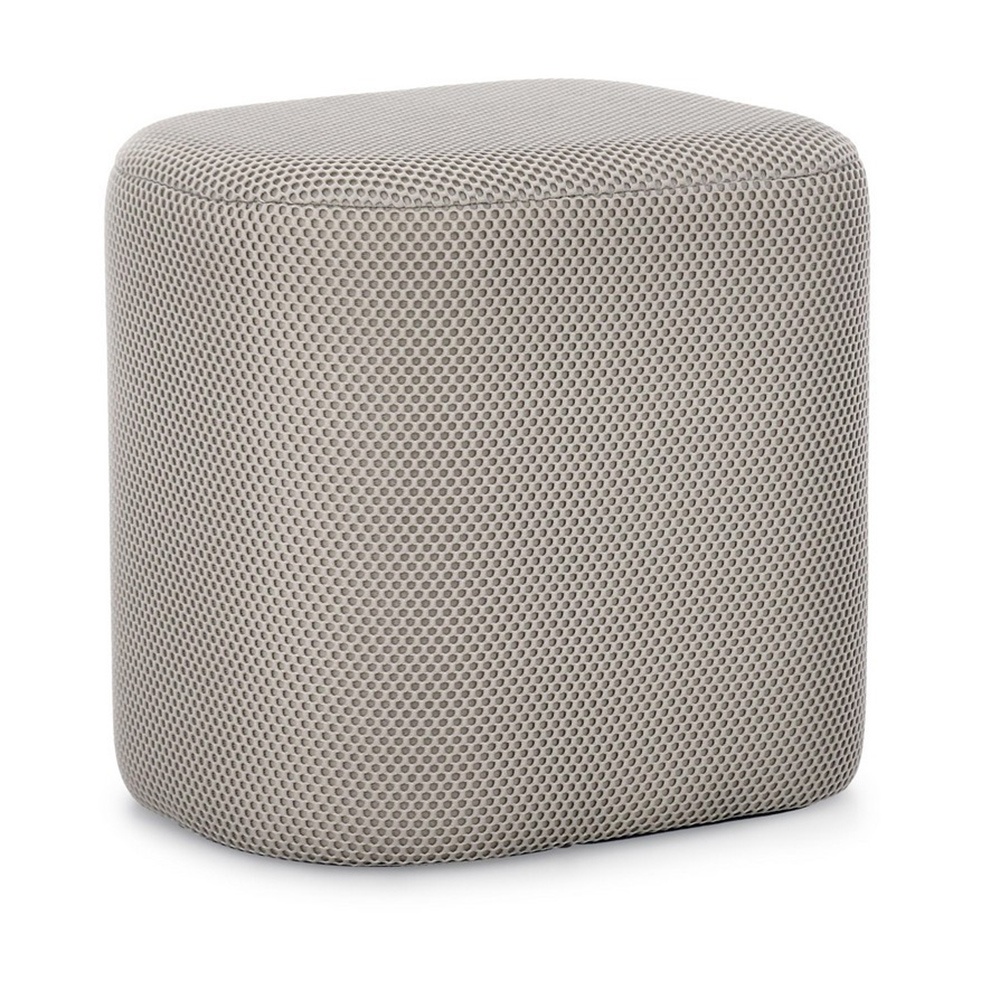 taburet pepco Taburet oval gri deschis din textil 37x44 cm Darya Bizzotto