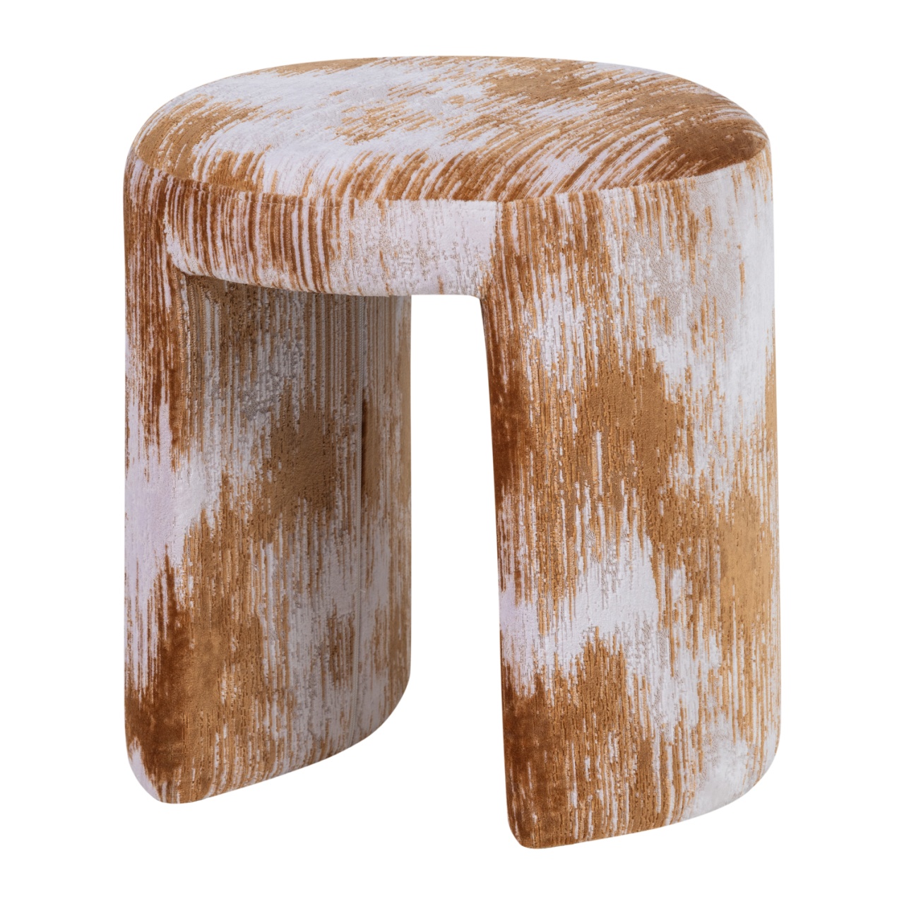 Ottomans Taburet rotund maro caramel din textil 45 cm Charlie Woood