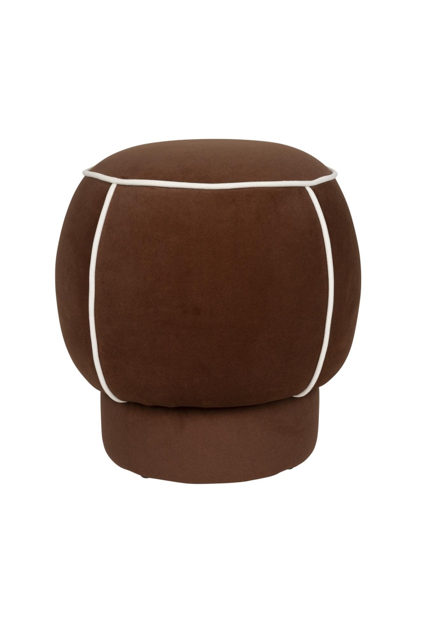 Ottomans Taburet rotund rosu din textil 45 cm Marina The Home Collection