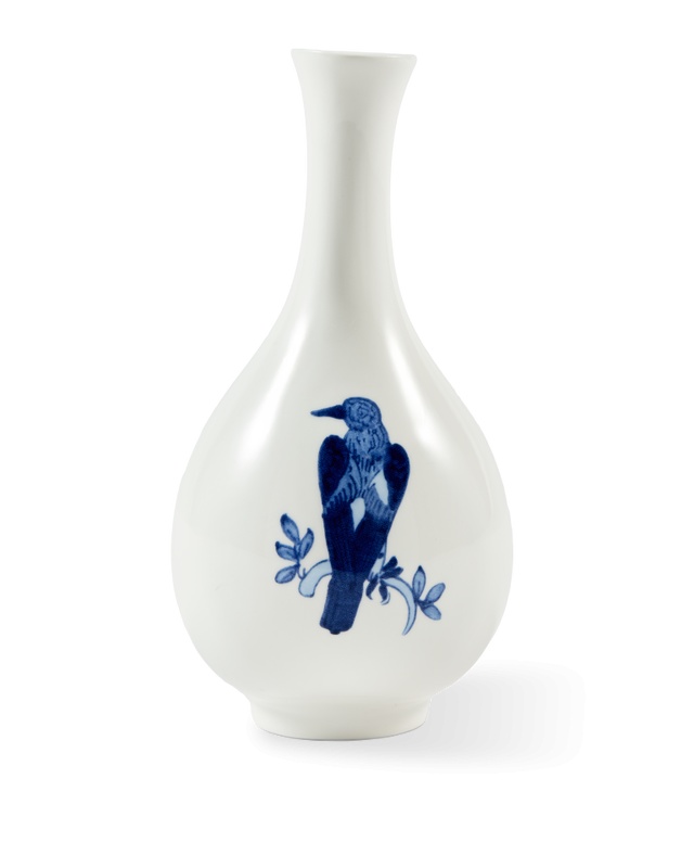 Vases Vaza alba/albastra din ceramica 17 cm Small Bird Pols Potten