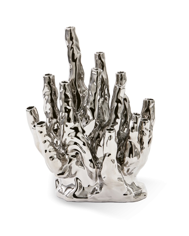 Vases Vaza argintie din ceramica 45 cm Coral Pols Potten