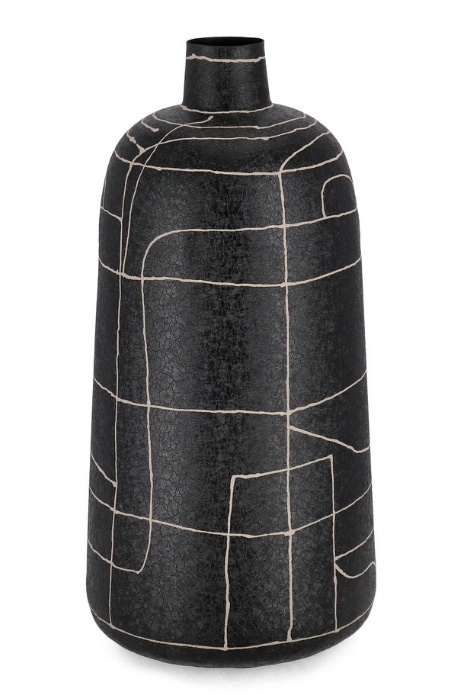 Vases Vaza decorativa neagra din metal 45 cm Siva Bizzotto